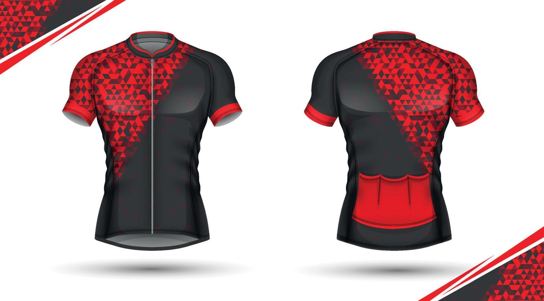 maillot ciclista, delantero y trasero vector