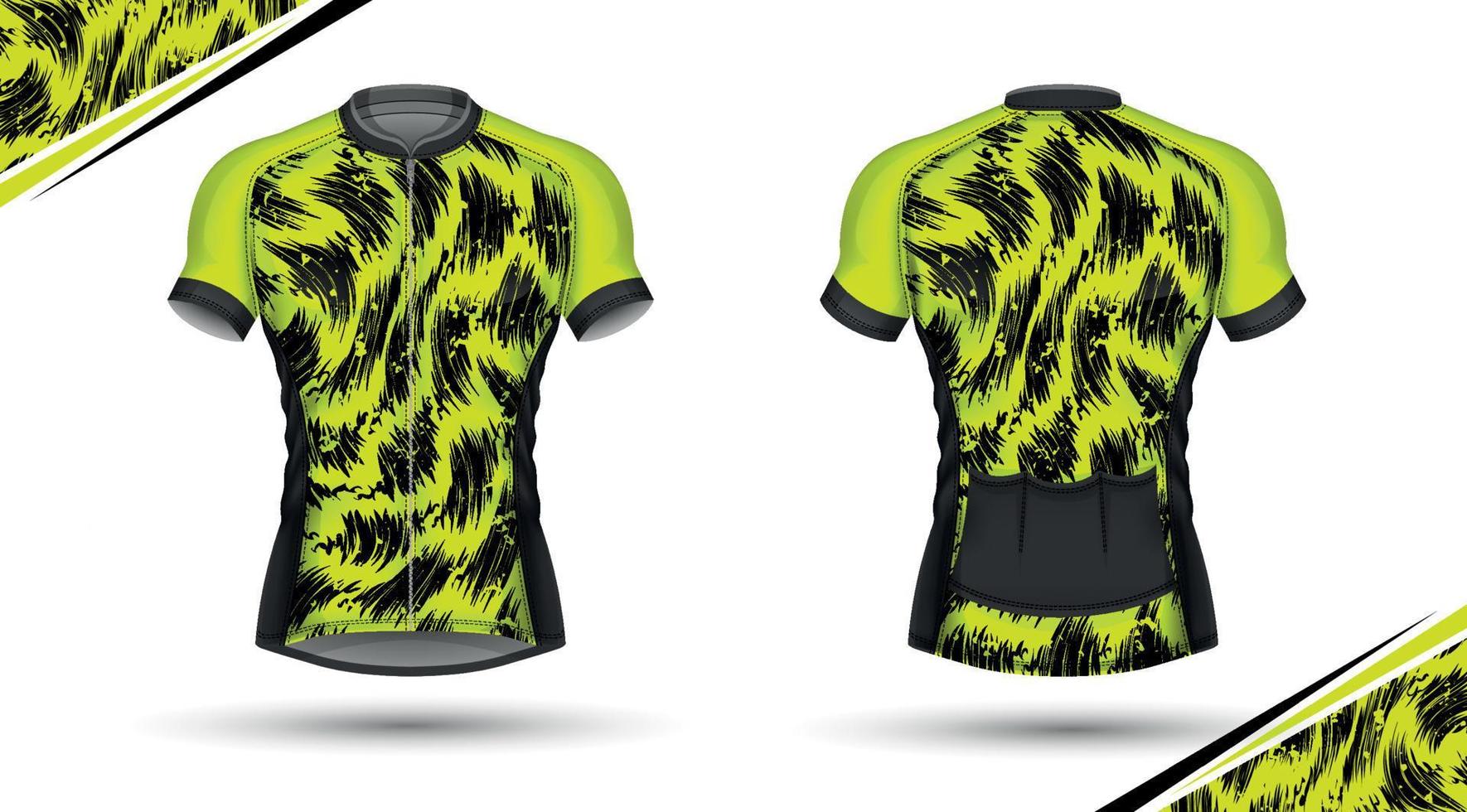 maillot ciclista, delantero y trasero vector