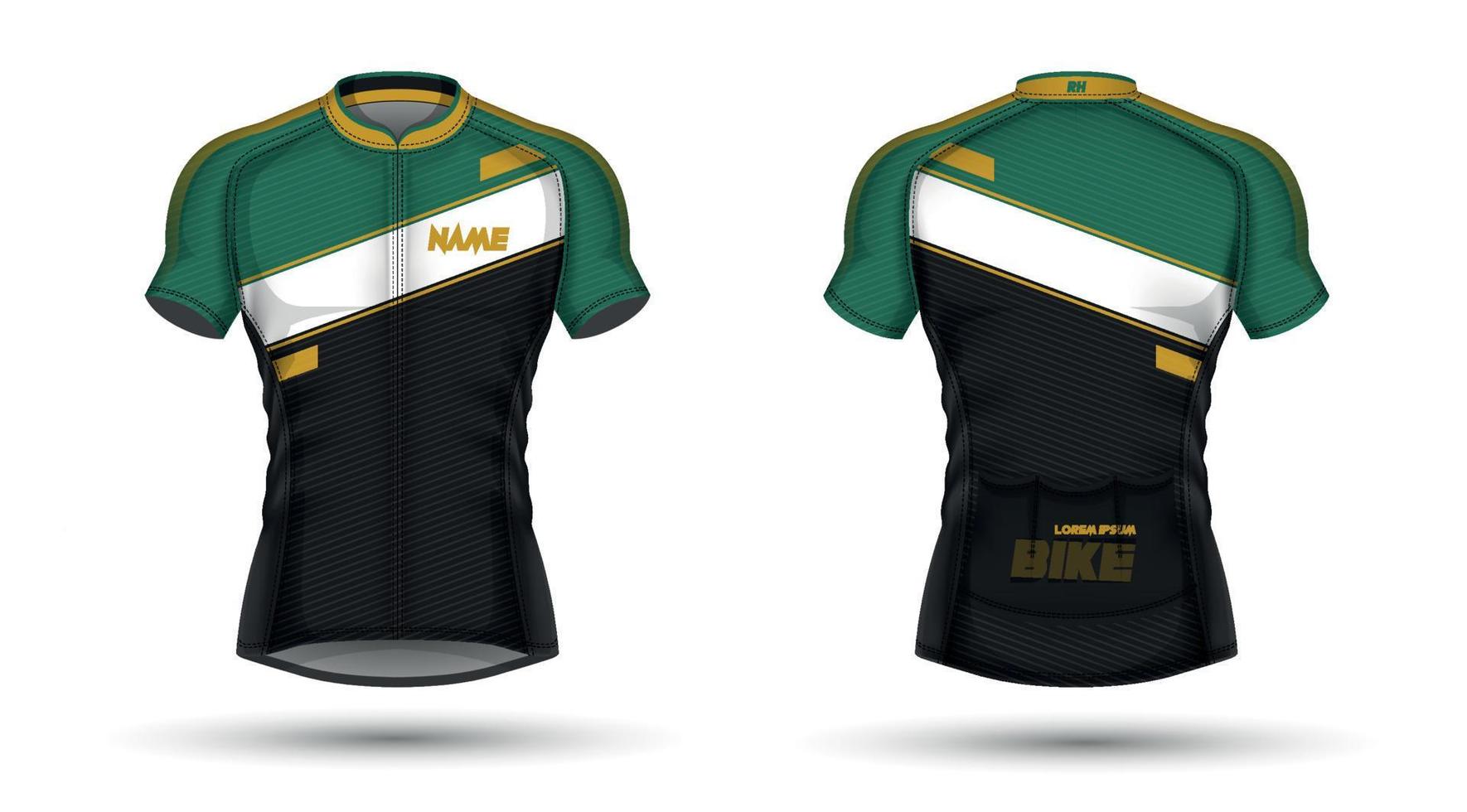 maillot ciclista, delantero y trasero vector