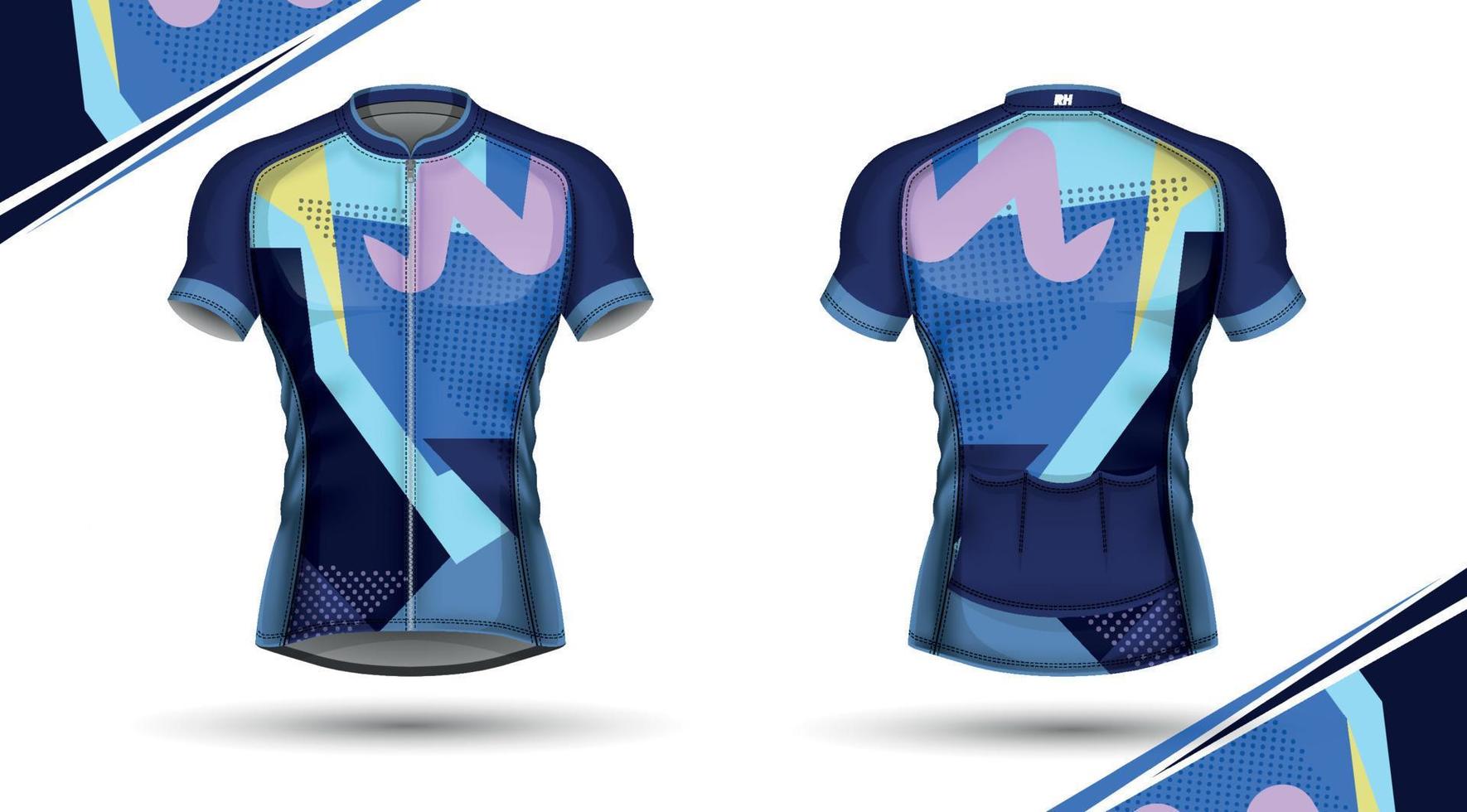 Cycling jersey, front and back vector