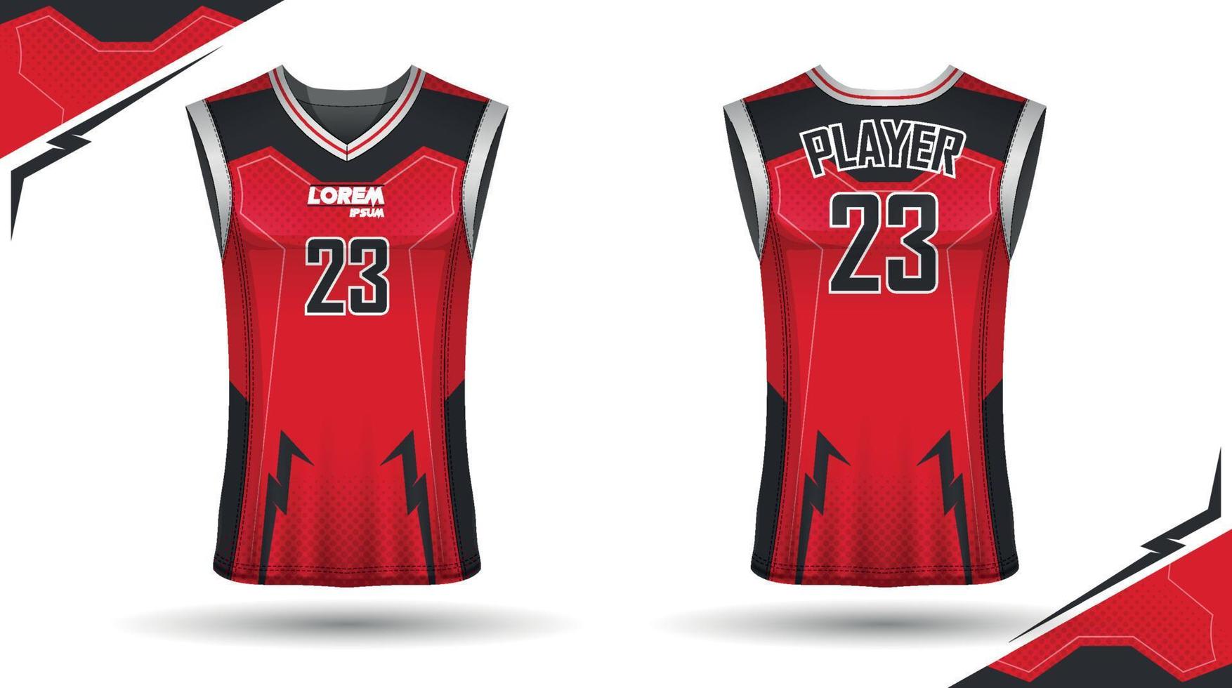 Basketball shirt design, front and back vector