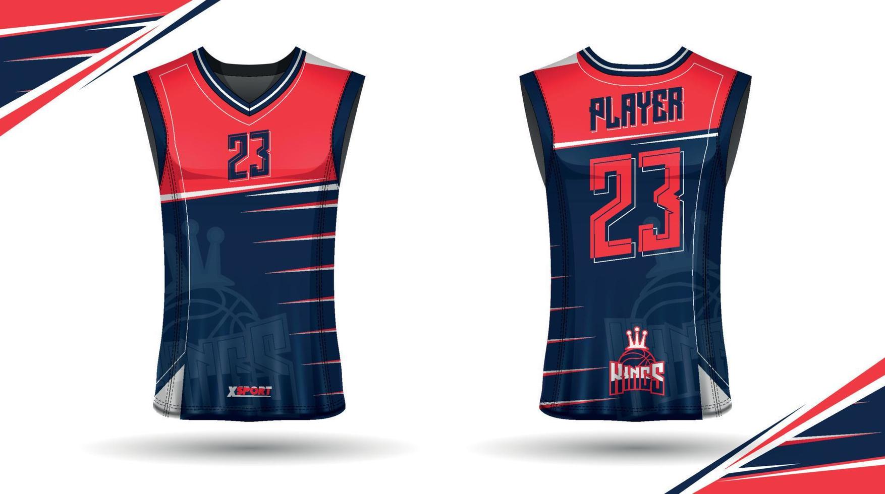 Basketball shirt design, front and back vector