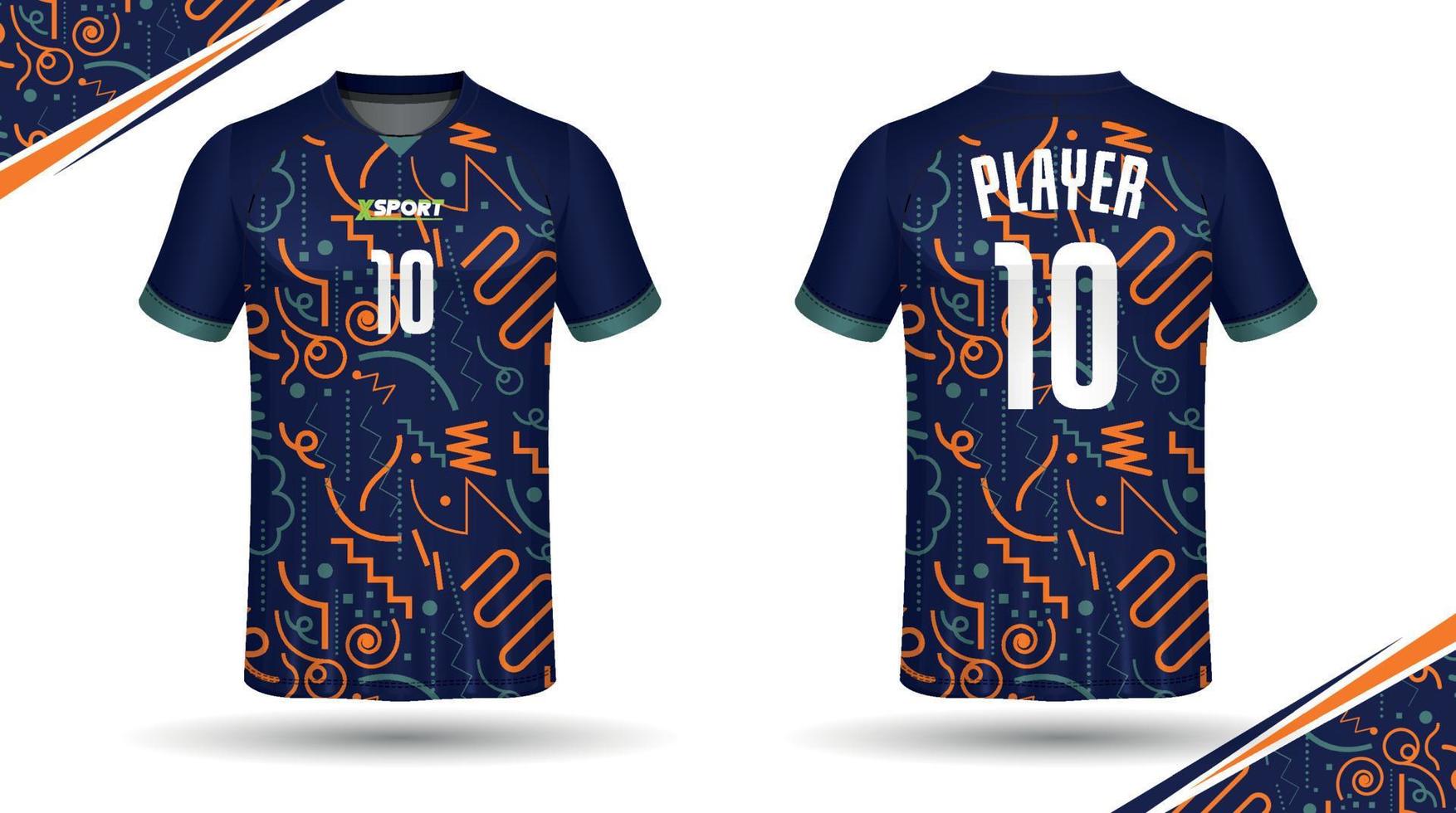 diseño de camisetas de fútbol para sublimación, diseño de camisetas deportivas vector