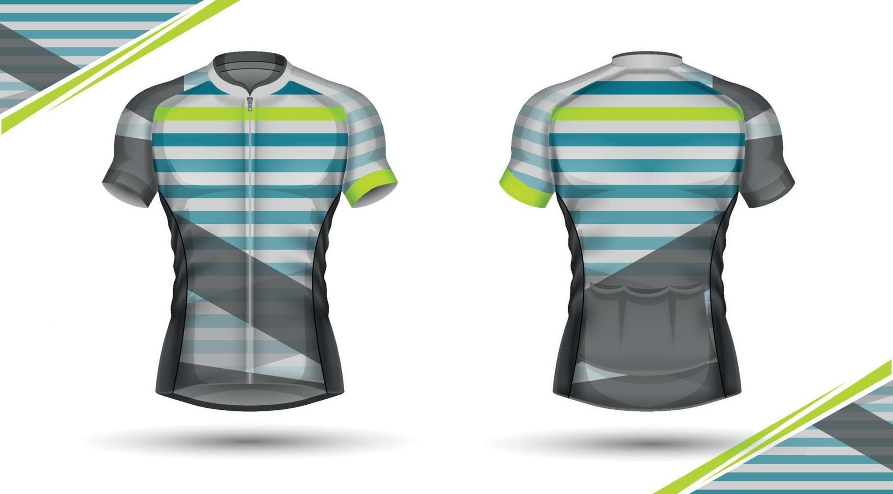 maillot ciclista, delantero y trasero vector