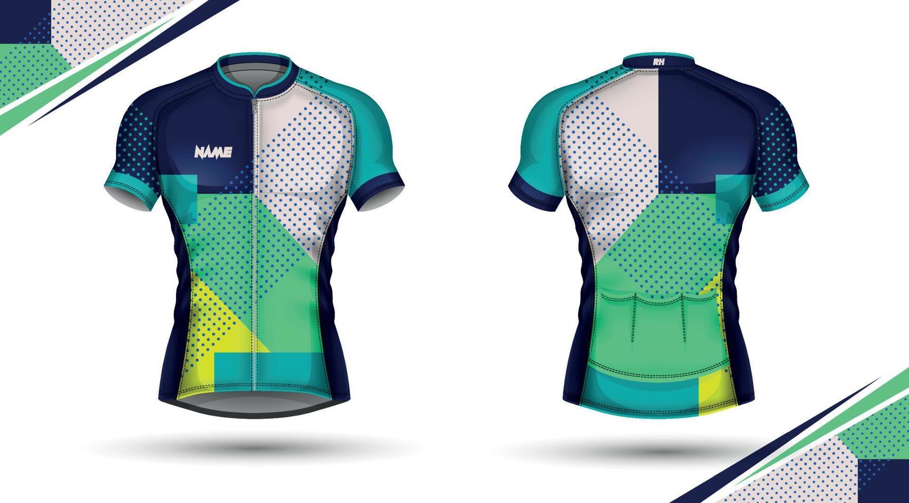 maillot ciclista, delantero y trasero vector