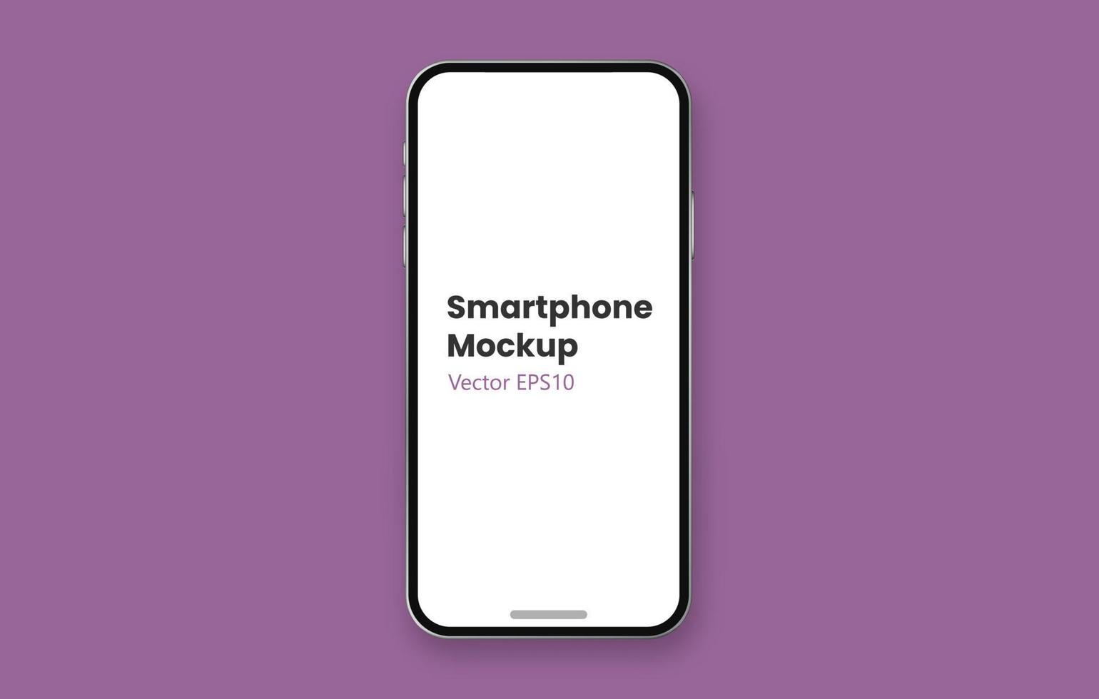 Realistic smartphone mockup.  Device UI UX mockup for presentation template.  smartphone vector mockup on a purple background