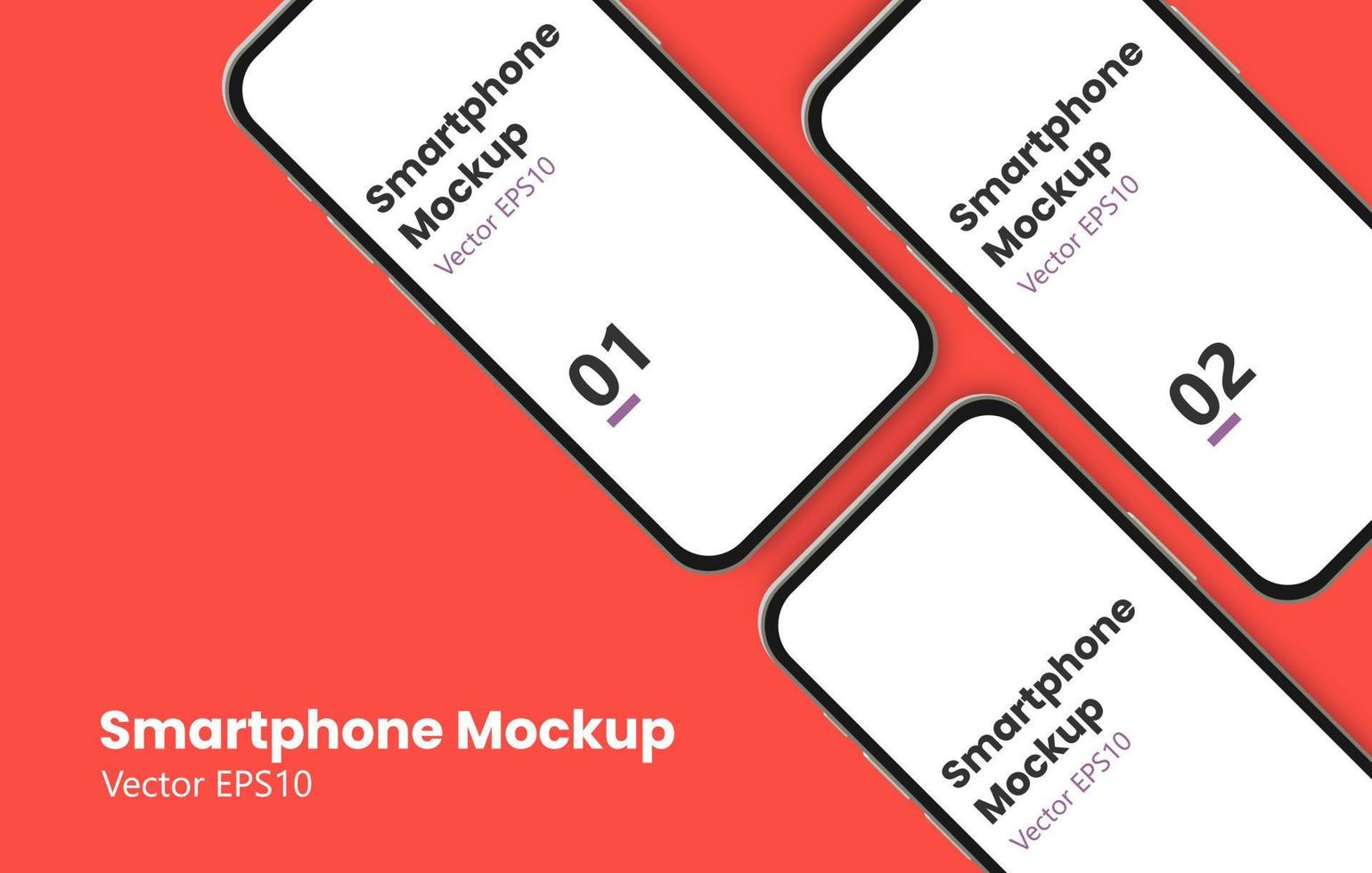 collection of realistic smartphone Mockups.  Device UI UX mockup for presentation template. vector