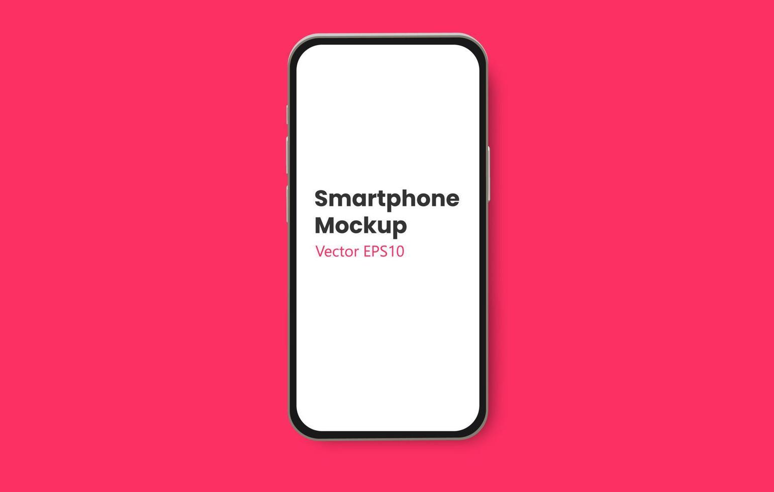 Realistic smartphone mockup.  Device UIUX mockup for presentation template.  Phone frame with empty view isolated template, and on colored background vector