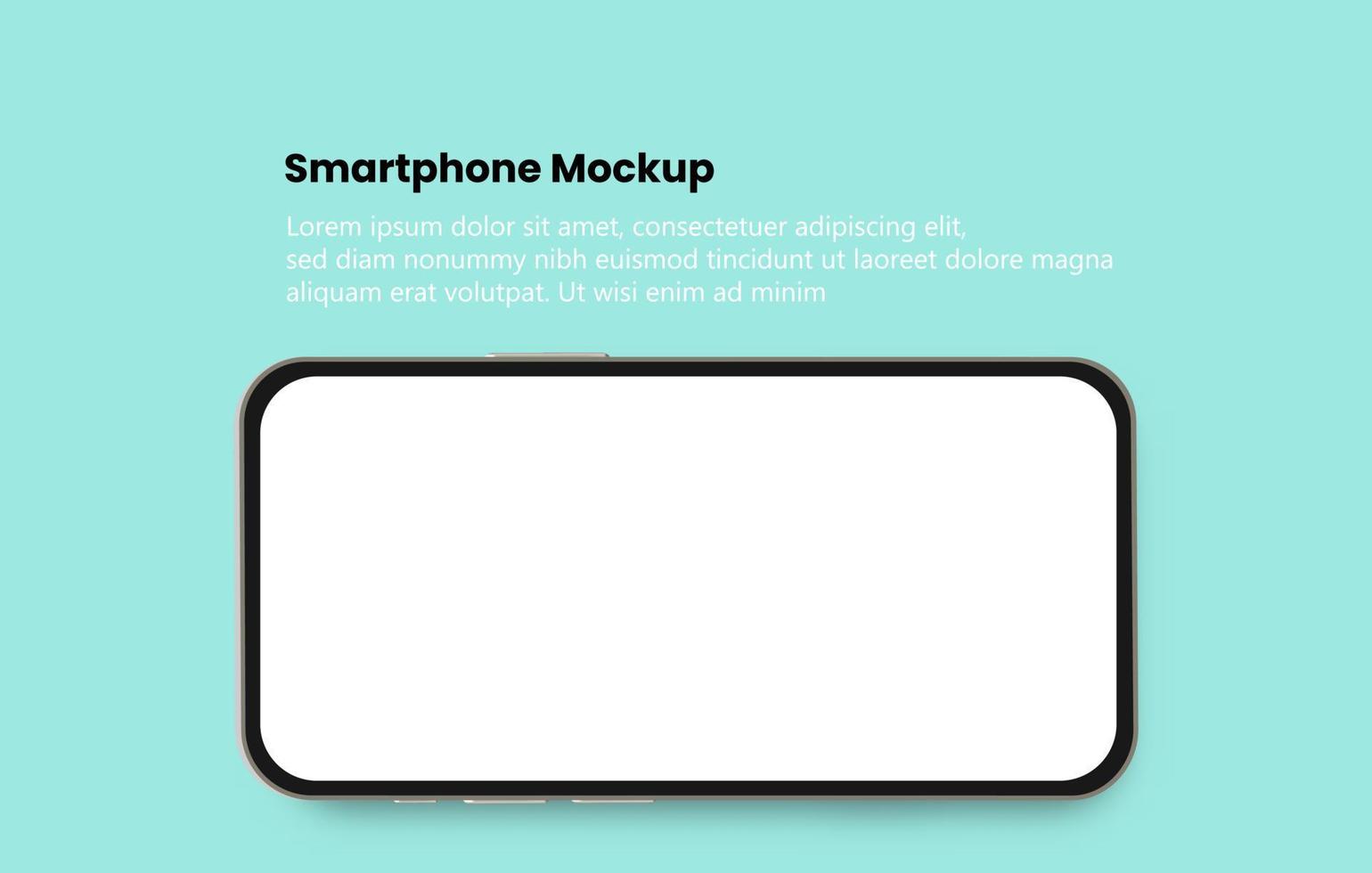 Realistic smartphone mockup.  Device UIUX mockup for presentation template.  landscape smartphone mockup vector illustration