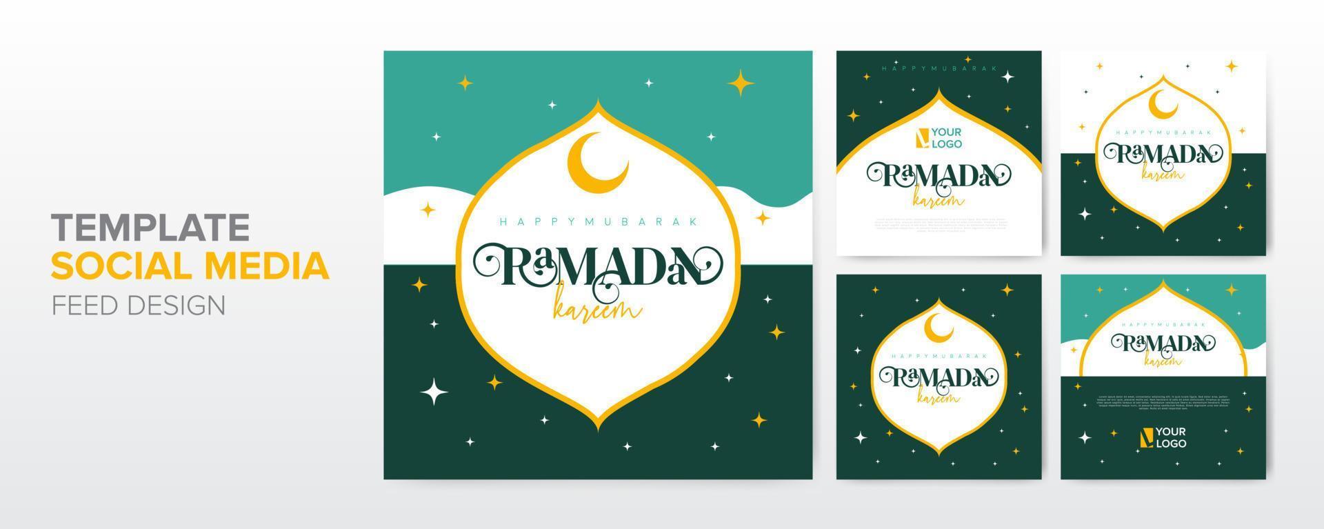 Modern eid mubarak simple template for social media, feed, story, reel post design vector