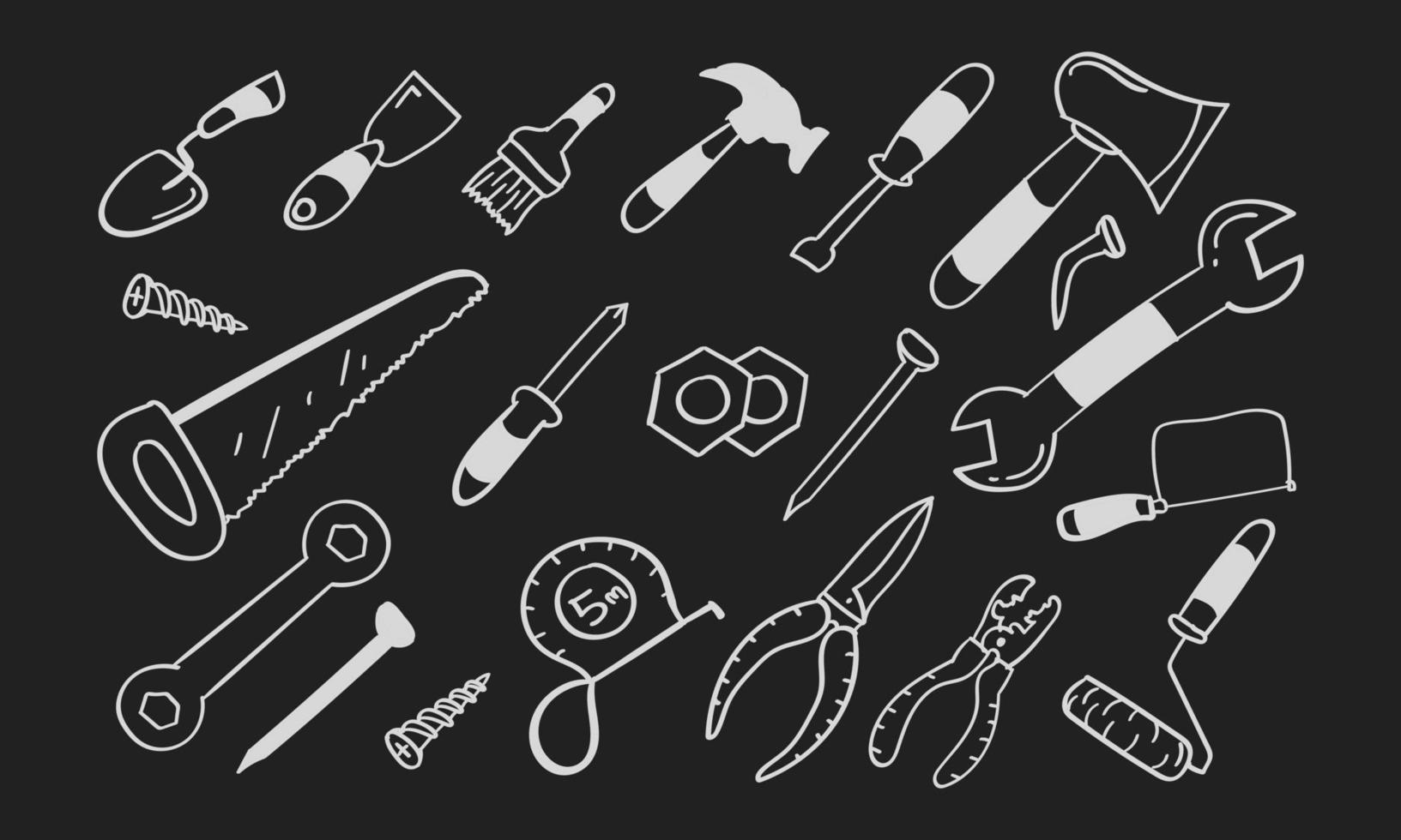 Hand Drawn Construction tool icon vector