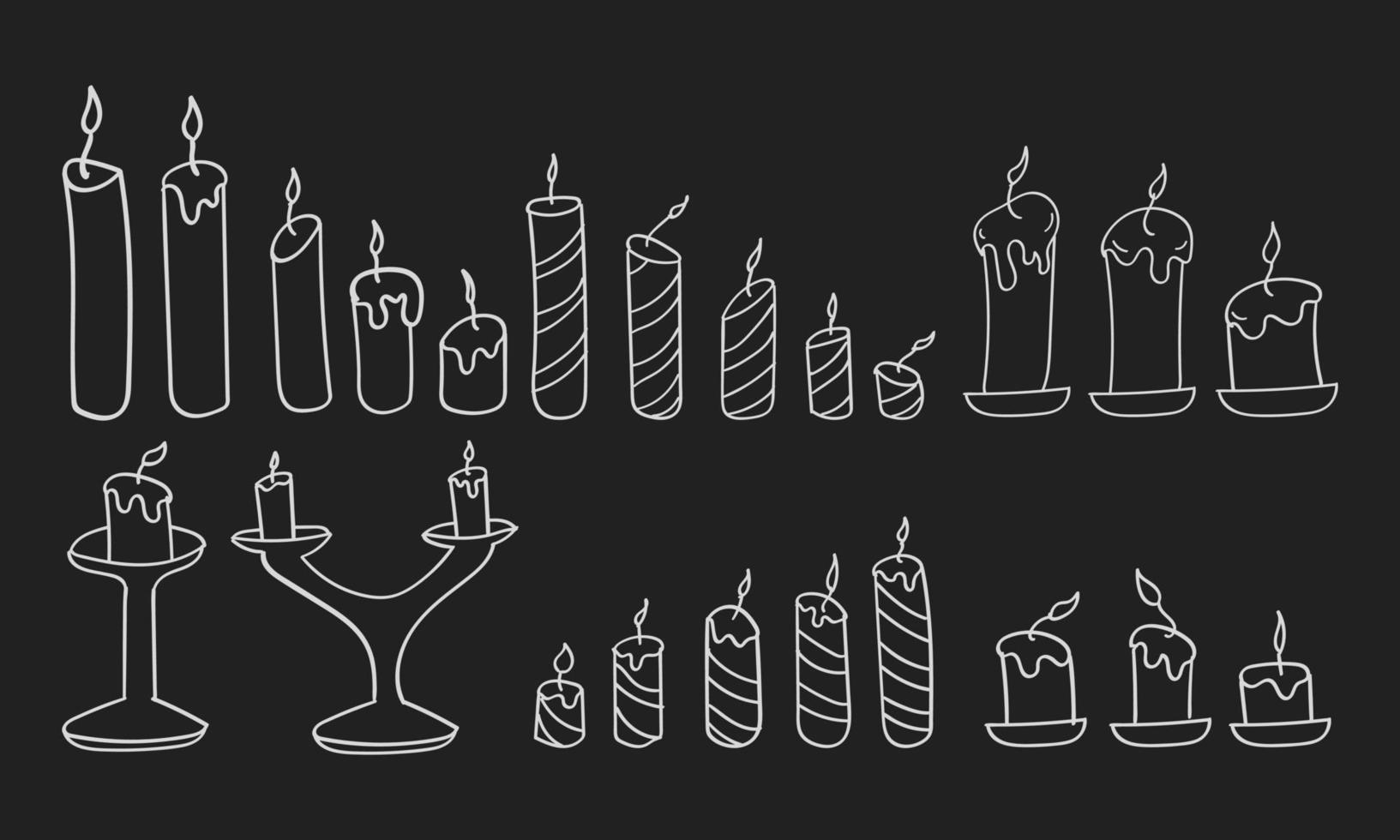 Hand drawn Candle icon on chalkboard vector