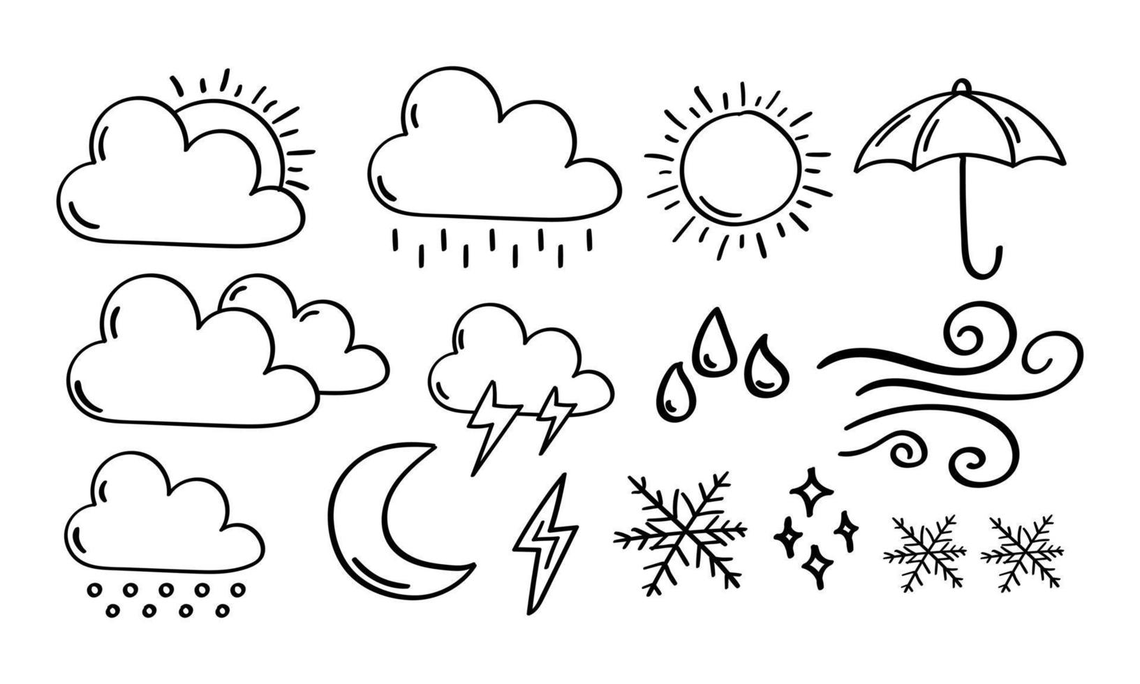 Hand drawn weather icon vector