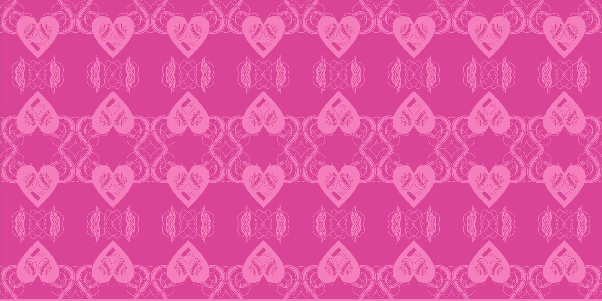 abstract pink background, heart pattern ornament seamless vector