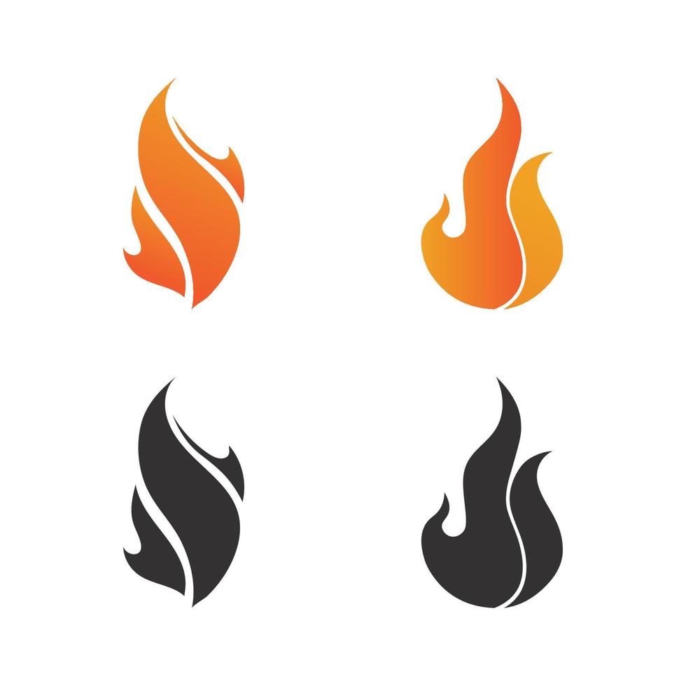 fuego fuego logo icono vector conjunto diseño modelo