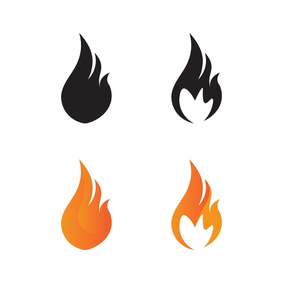 fuego fuego logo icono vector conjunto diseño modelo