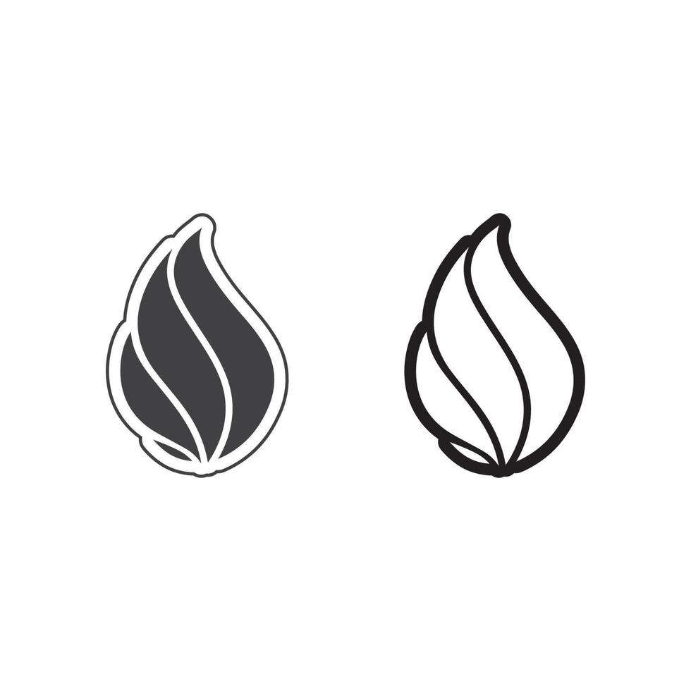 fire flame logo icon vector set design template
