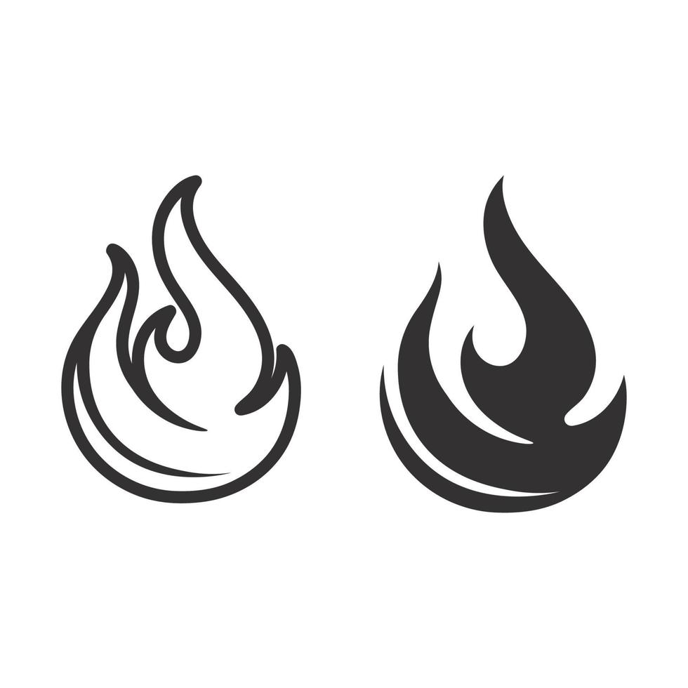 fuego fuego logo icono vector conjunto diseño modelo