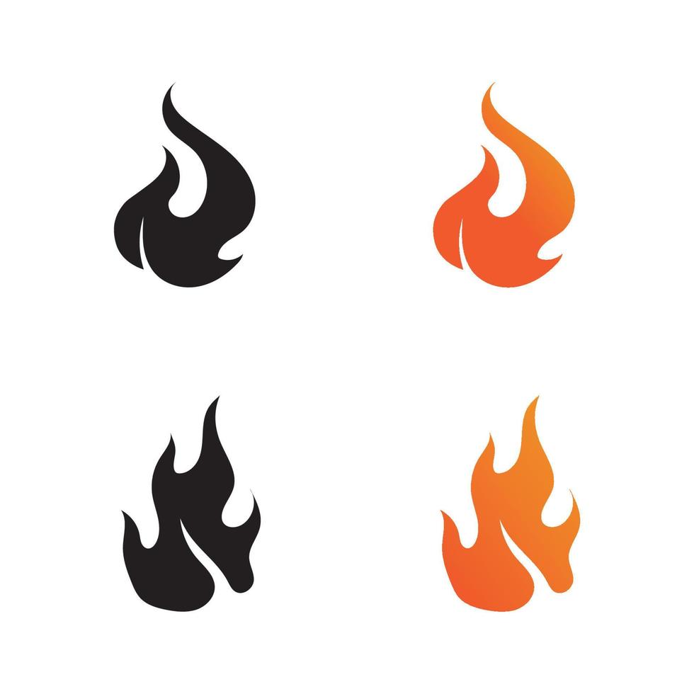 fuego fuego logo icono vector conjunto diseño modelo