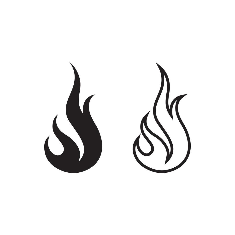 Plantilla de diseño de vector de icono de logotipo de llama de fuego