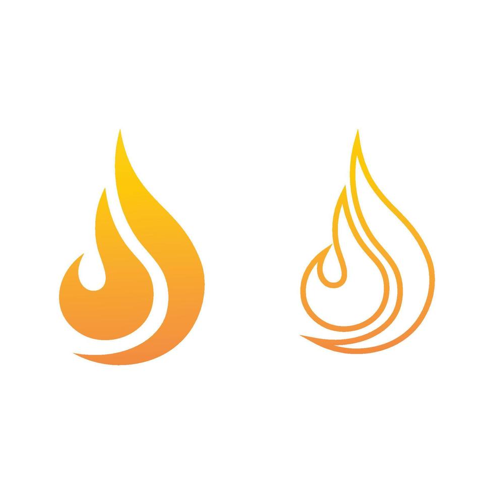 Plantilla de diseño de vector de icono de logotipo de llama de fuego