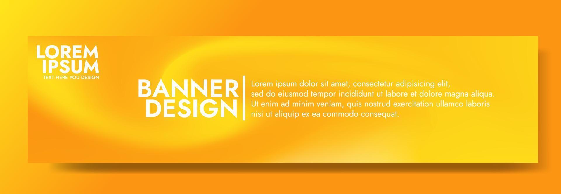 Abstract orange and  yellow Gradient mesh Banner Template. vector