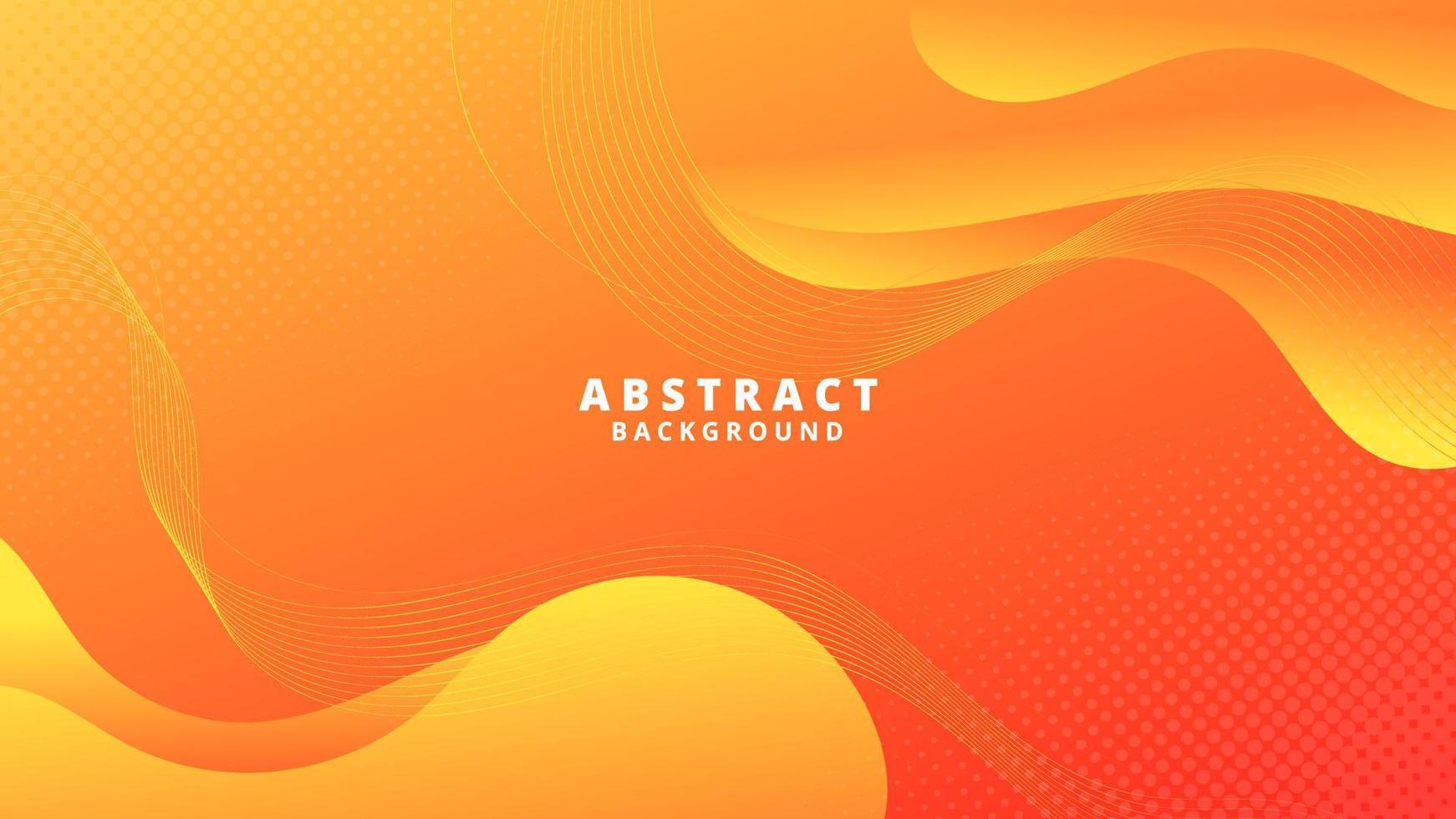 Abstract Orange Fluid Wave Background vector