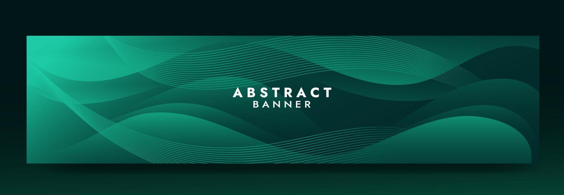 Abstract Green Fluid Wave Banner Template vector