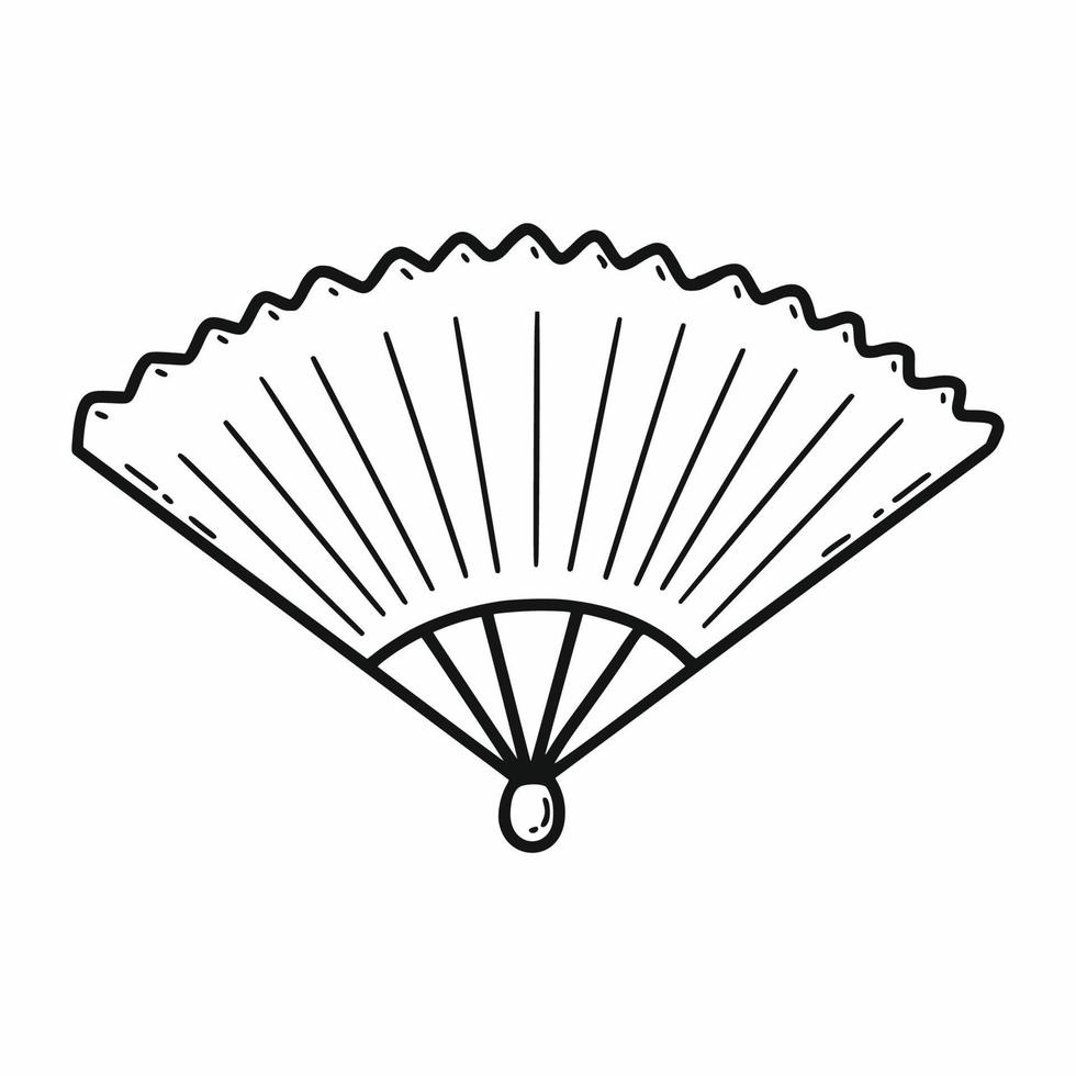 Japanese fan. Vector doodle illustration. Sketch. Hand drawn icon