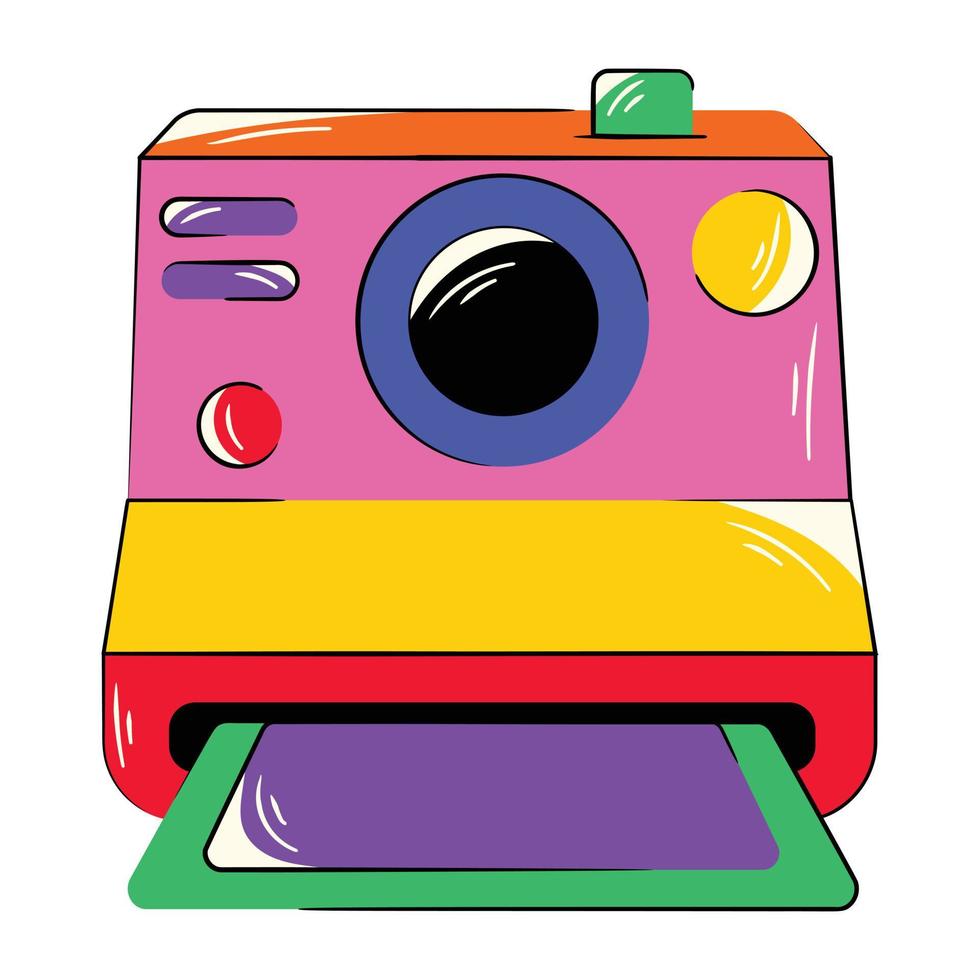 Trendy Instant Camera vector