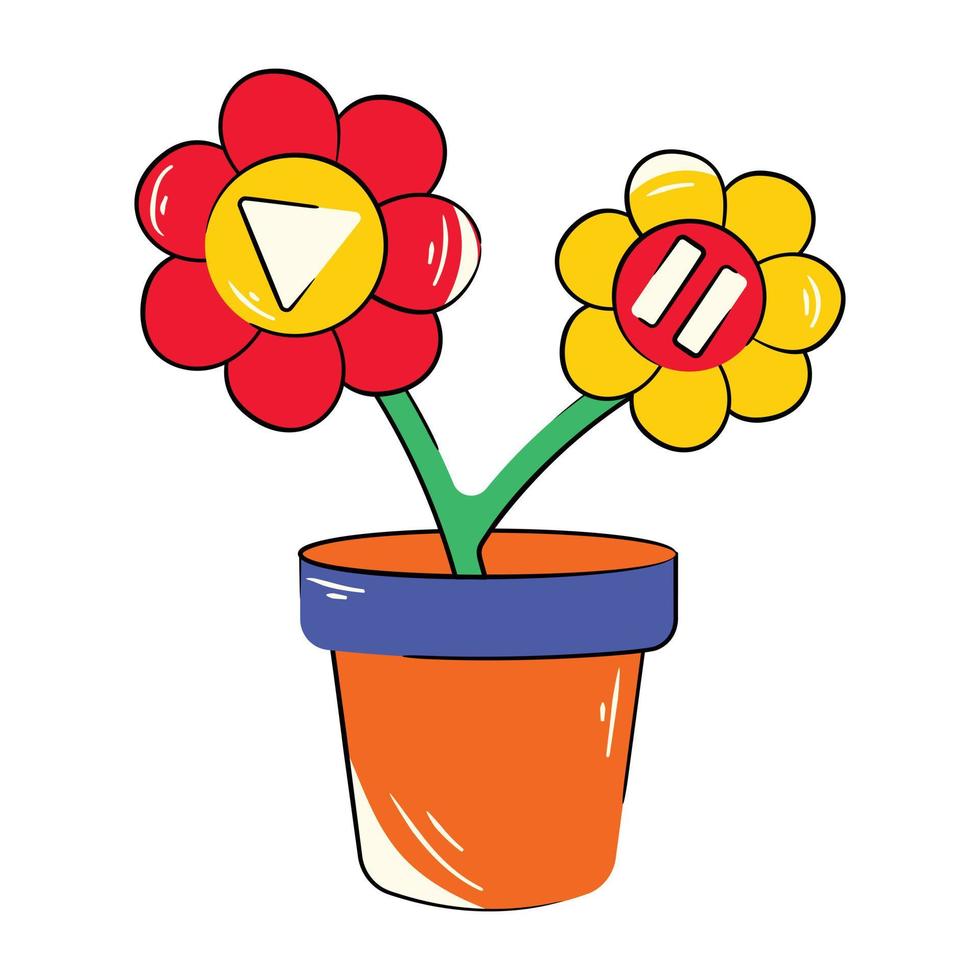 Trendy Flower Pot vector