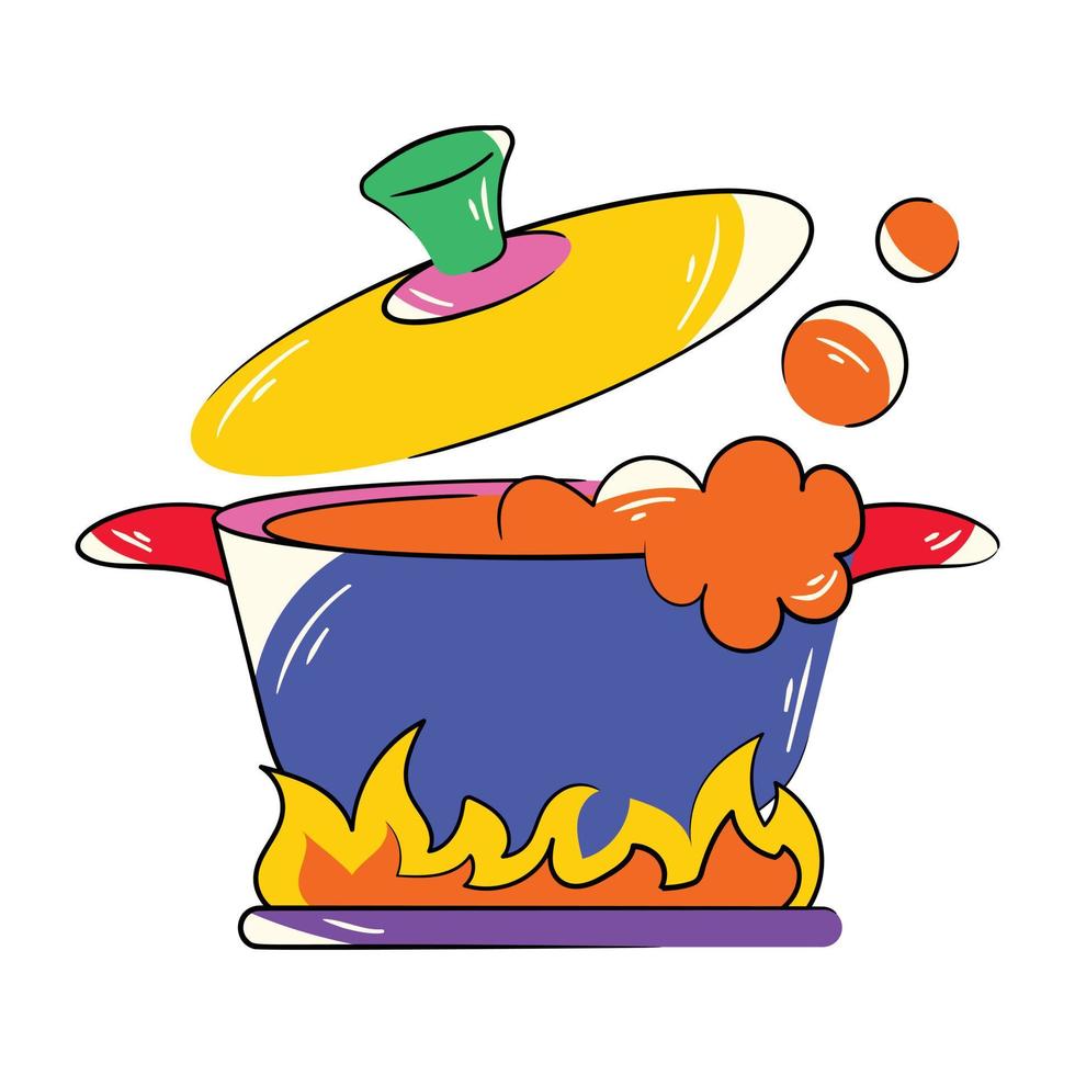 Trendy Cooking Soup vector