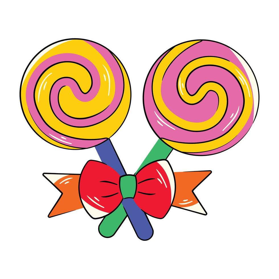 Trendy Swirl Lollipops vector