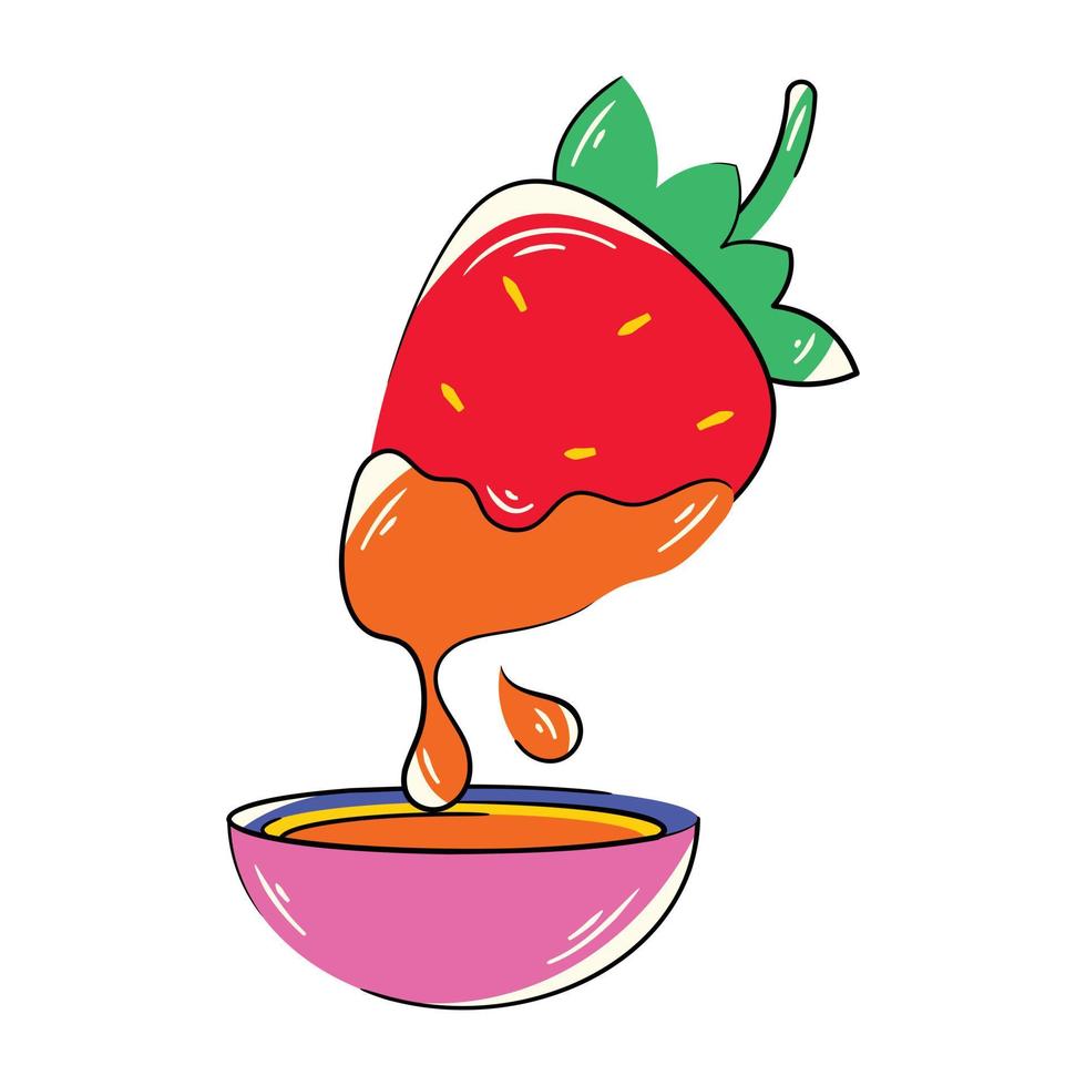 Trendy Strawberry Dip vector