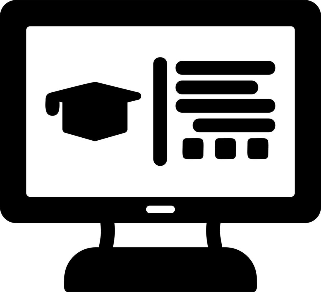 icono de vector de educación en línea