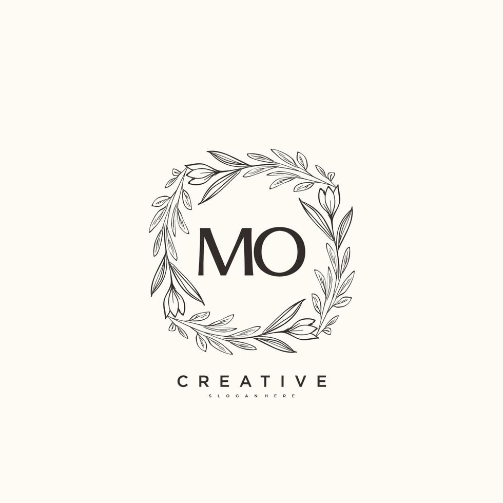 MO Beauty vector initial logo art, handwriting logo of initial signature, wedding, fashion, jewerly, boutique, floral and botanical with creative template for any company or business.