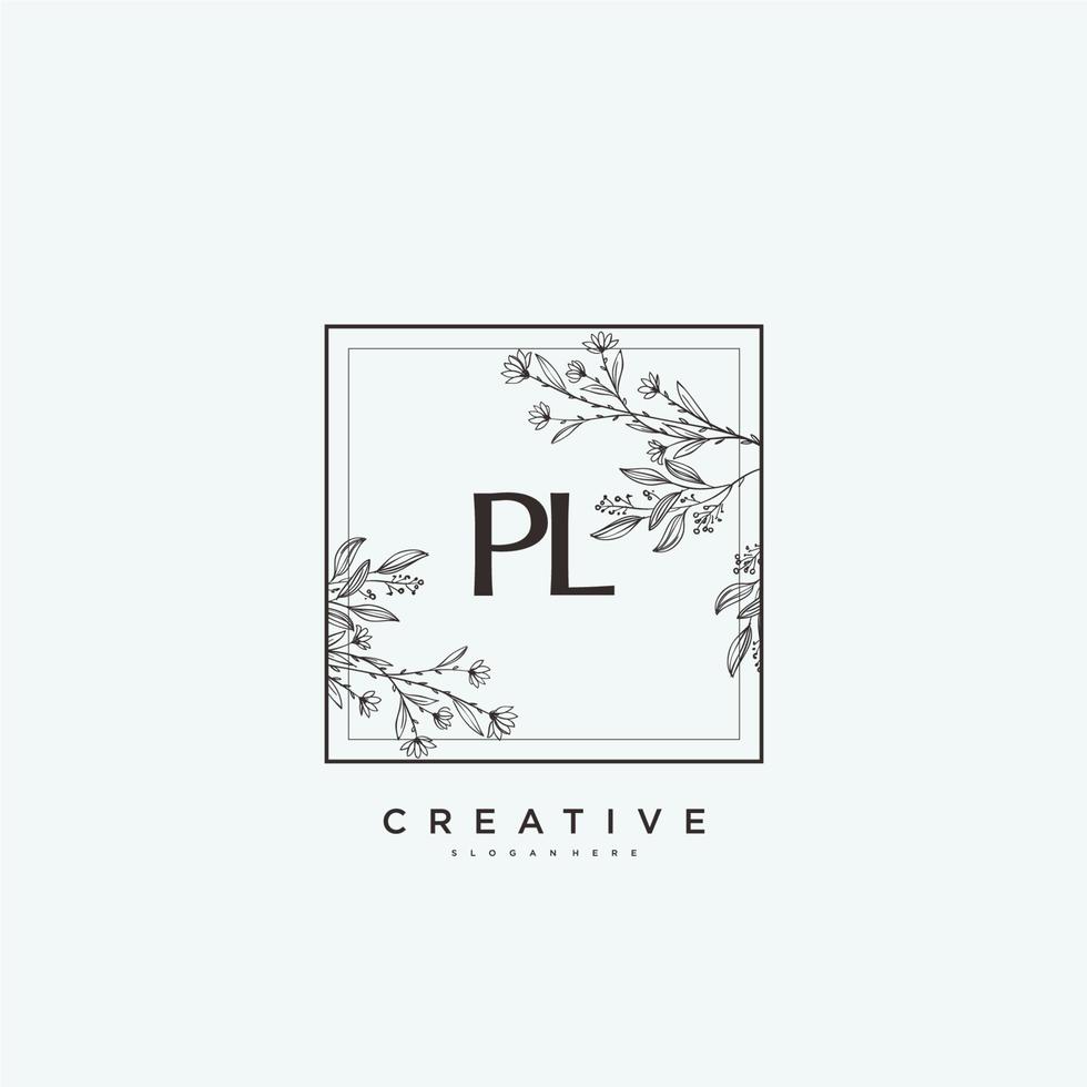 PL Beauty vector initial logo art, handwriting logo of initial signature, wedding, fashion, jewerly, boutique, floral and botanical with creative template for any company or business.