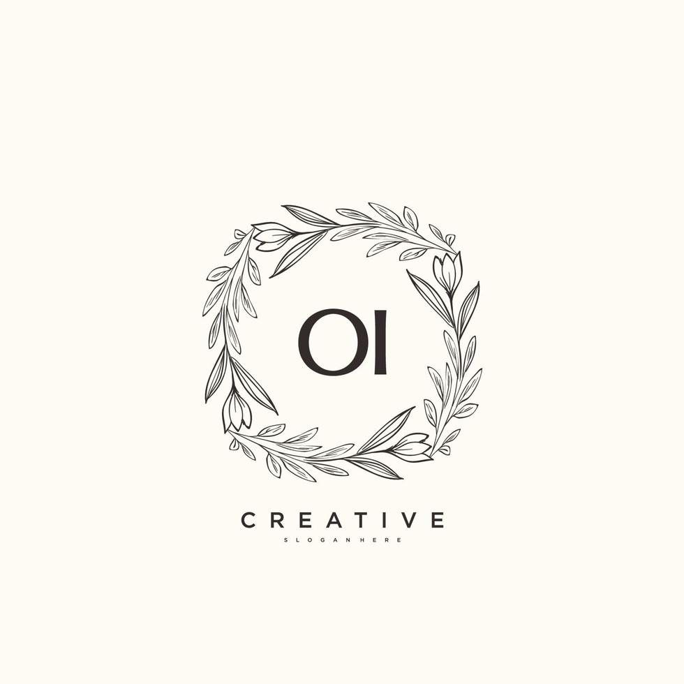 OI Beauty vector initial logo art, handwriting logo of initial signature, wedding, fashion, jewerly, boutique, floral and botanical with creative template for any company or business.