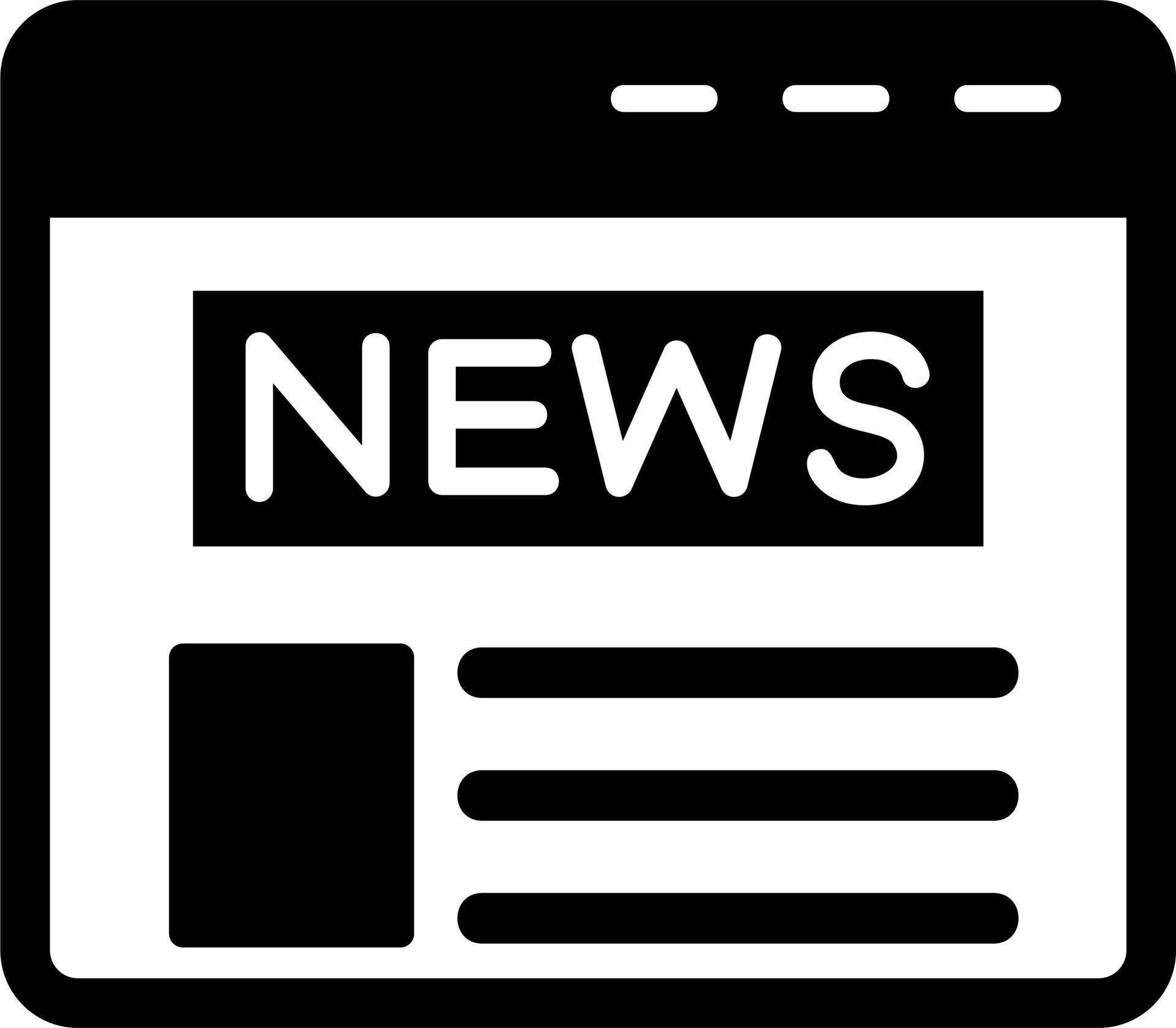News Vector Icon 20391265 Vector Art at Vecteezy
