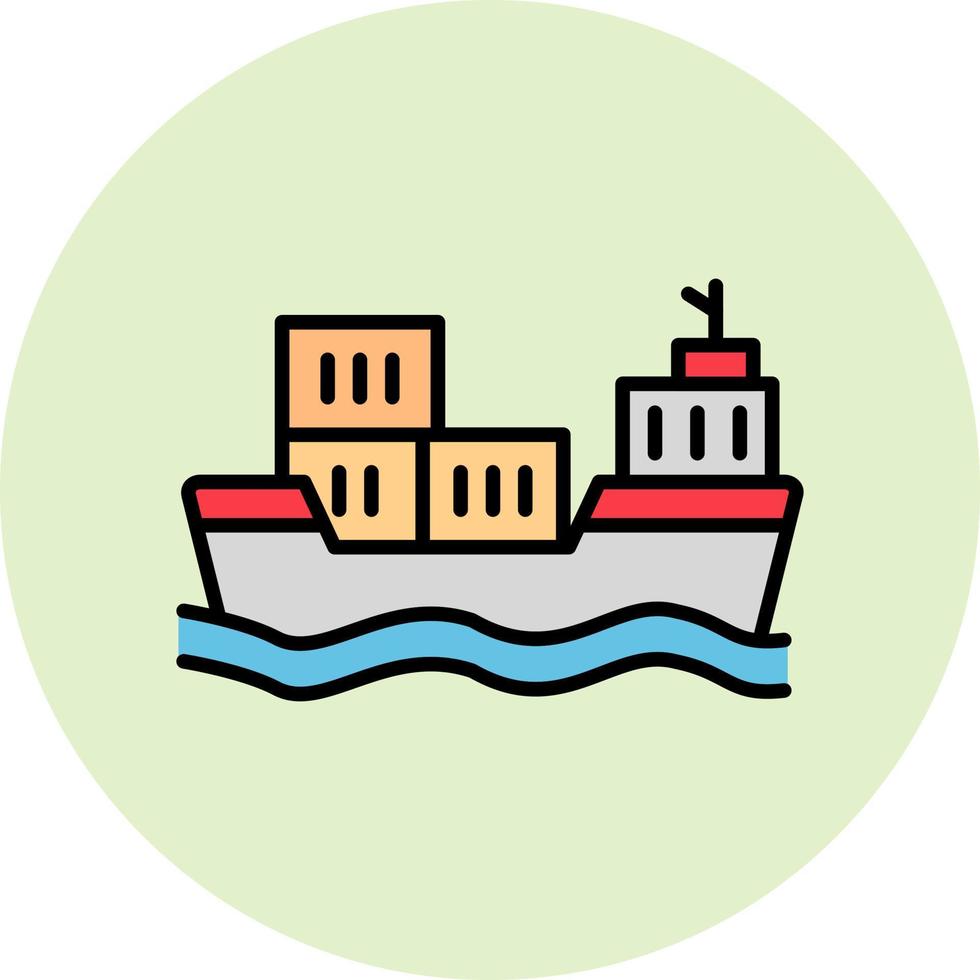 icono de vector de barco de carga