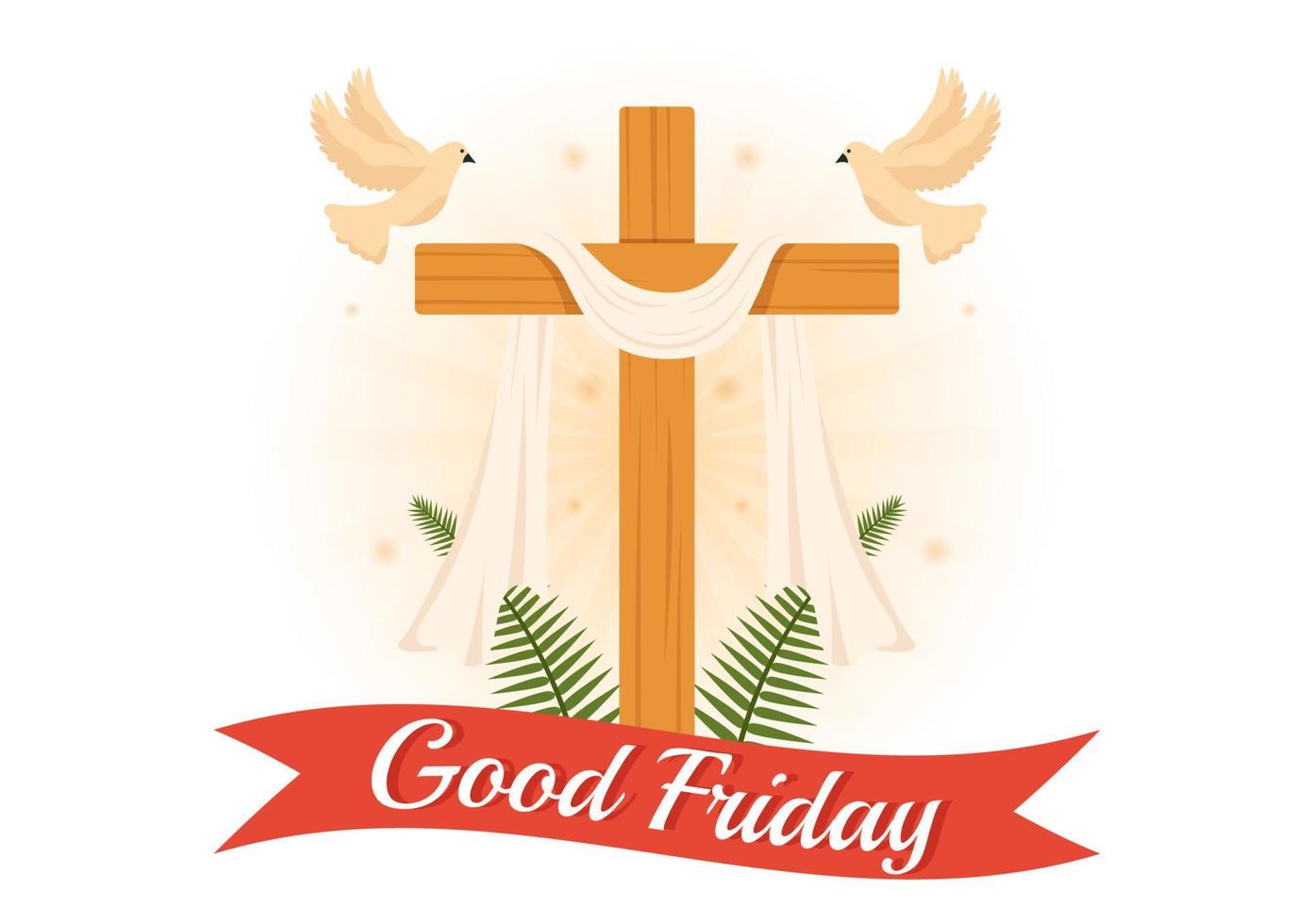 Happy Good Friday Illustration with Christian Holiday of Jesus ...