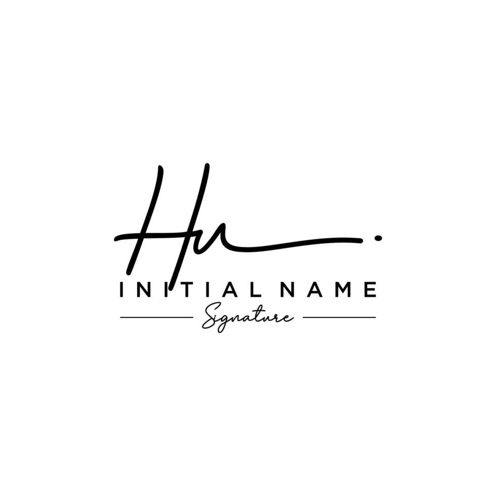 Letter HU Signature Logo Template Vector