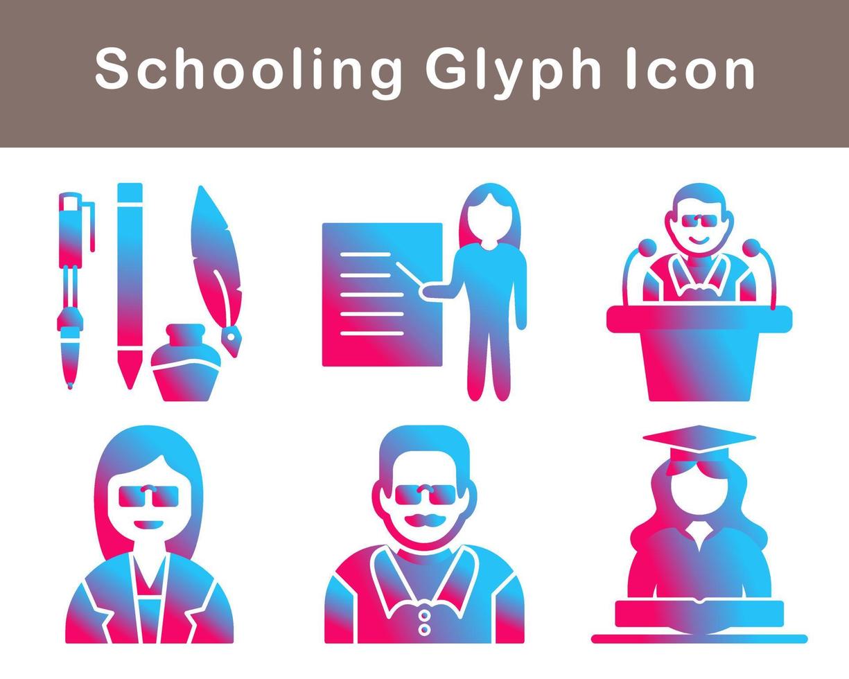 Schooling Vector Icon Set