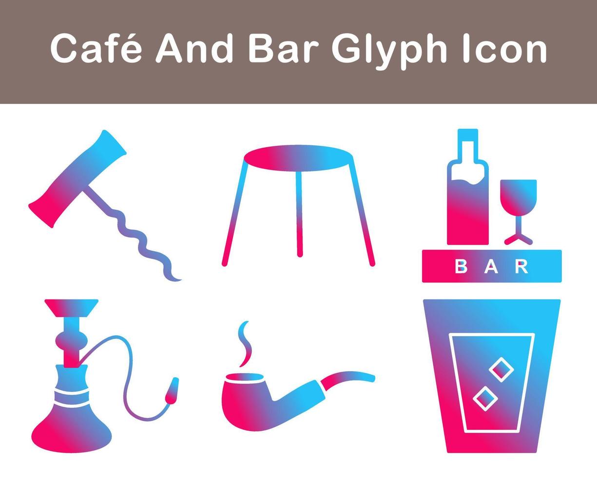 café y bar vector icono conjunto