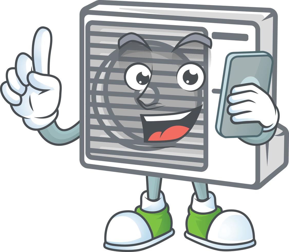 Split air conditioner mascot icon design vector