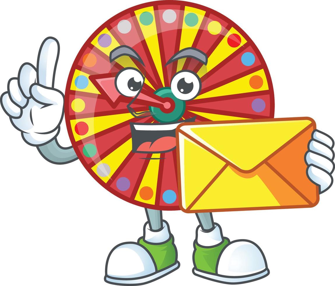 Wheel fortune mascot icon design vector