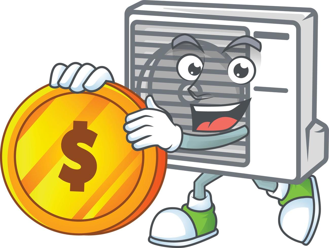 Split air conditioner mascot icon design vector
