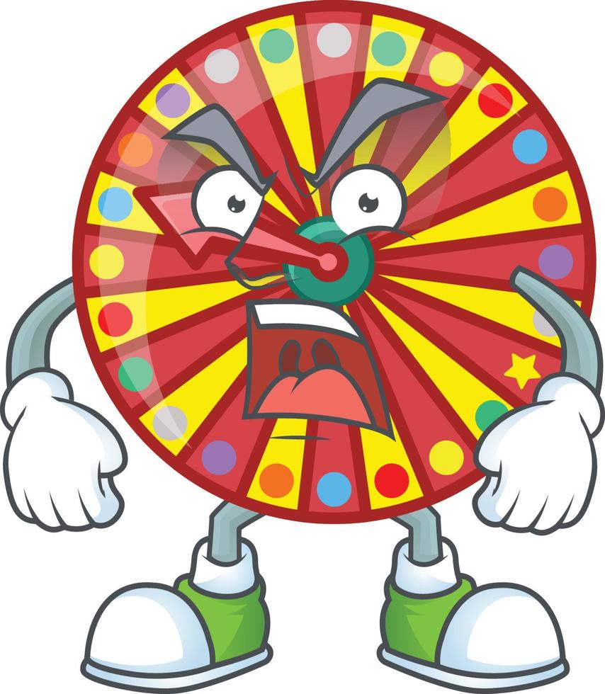 Wheel fortune mascot icon design vector