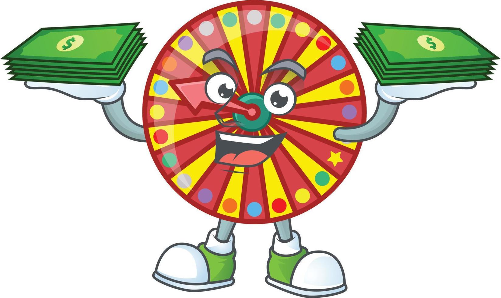 Wheel fortune mascot icon design vector