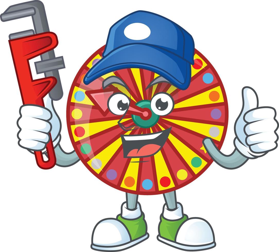 Wheel fortune mascot icon design vector